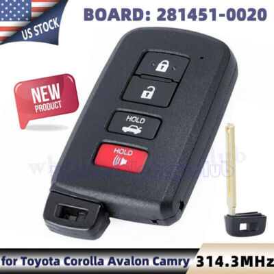 Toyota Smart Key Fob Replacement For Camry Corolla Avalon 2014-2017 HYQ14FBA 89904-06140