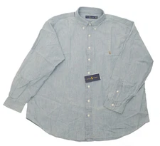 RALPH LAUREN BIG TALL MEN'S CHAMBRAY BLUE LONG SLEEVE PONY SHIRTS MULTISIZE