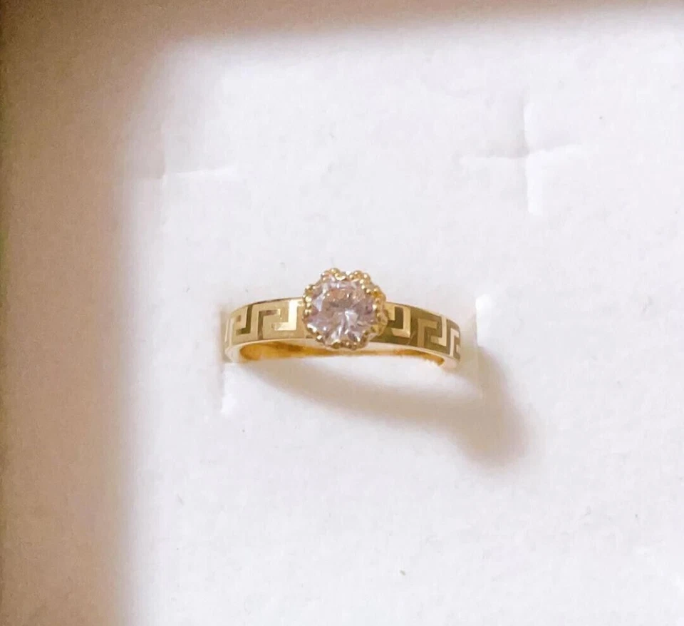 Anello ORO GIALLO Solitario con Greca Versace e Zircone ORO 18 KT 750% List 375€ - Immagine 4 di 4