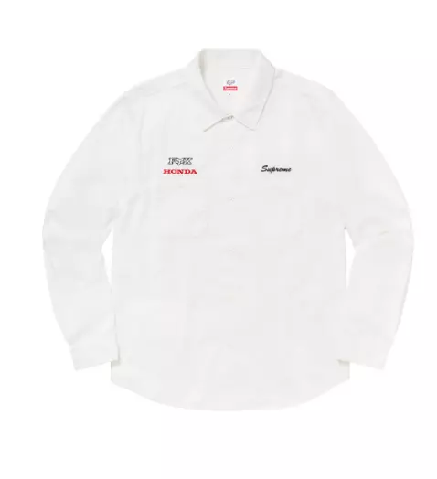 Supreme Honda Fox Racing Work Shirt White Medium In-Hand HRC Dirt Bike  Motocross