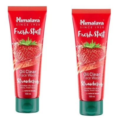 100ml X 2 Himalaya Fresh Oil Clear Face Wash, Strawberry, deep cleansing action - Image 1 of 4