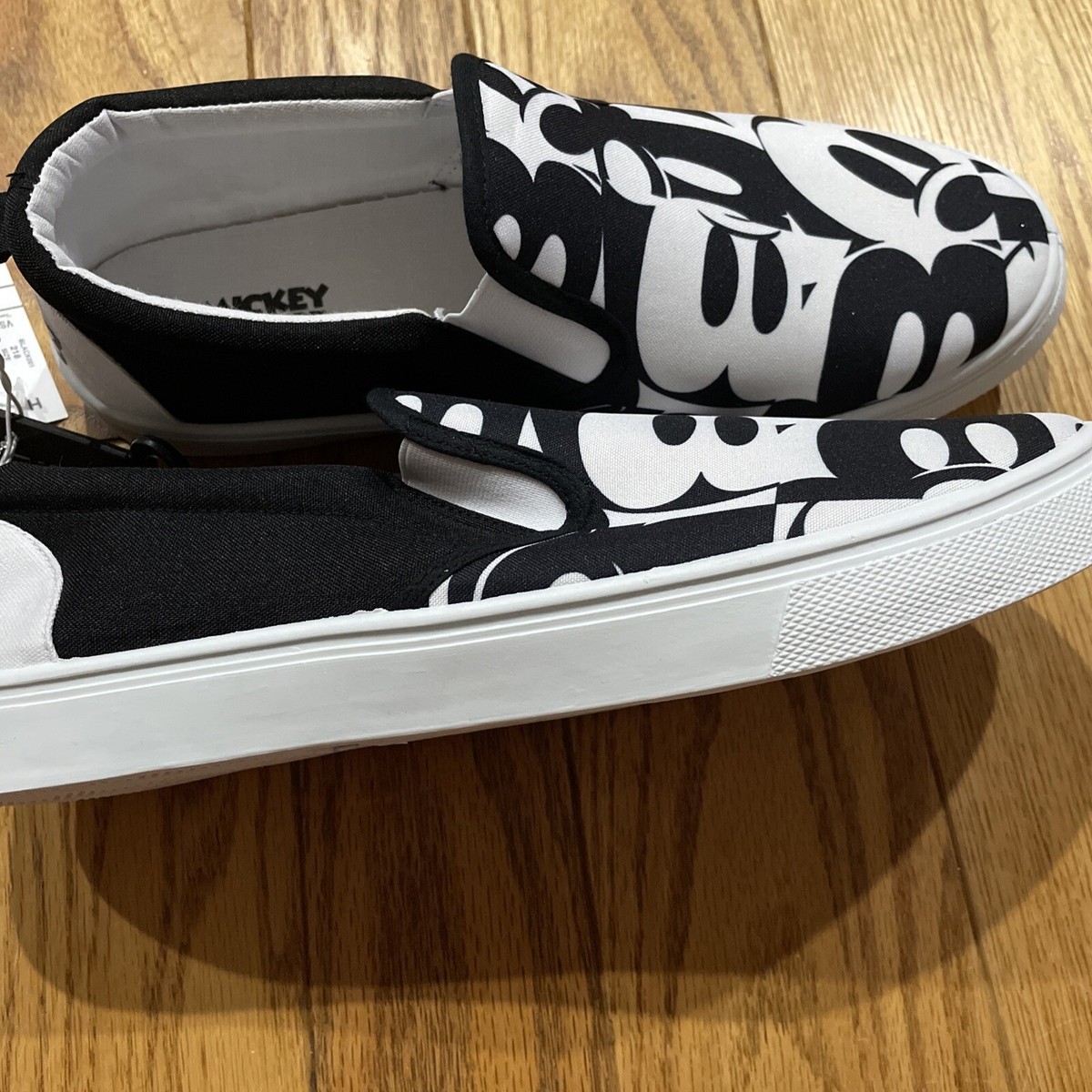 NEW Disney 1928 Star Black and White Mickey Mouse Slip On 