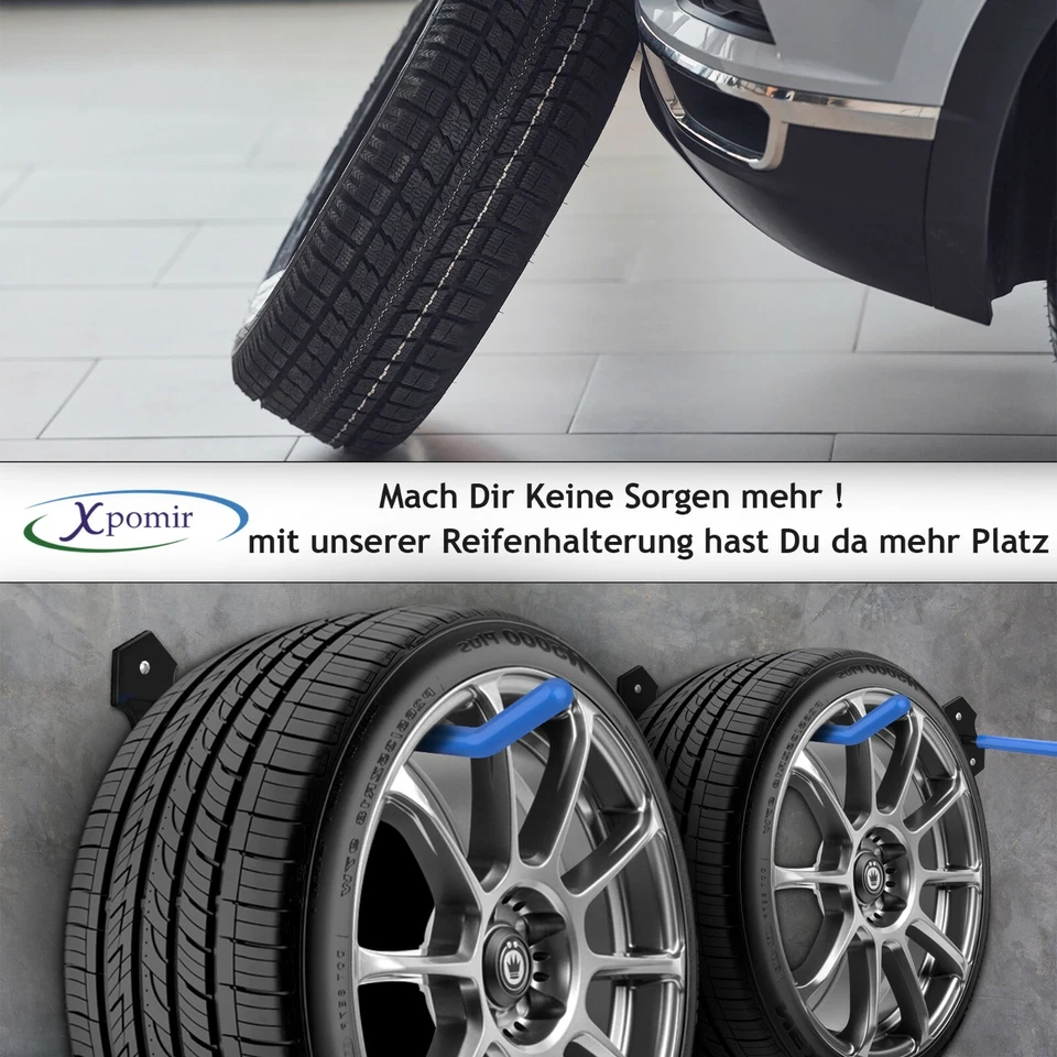 Xpomir 4X Schwerlast Wandhalterung mit Metalldübel für Autoreifen, Felgen Halter - Bild 3 von 4