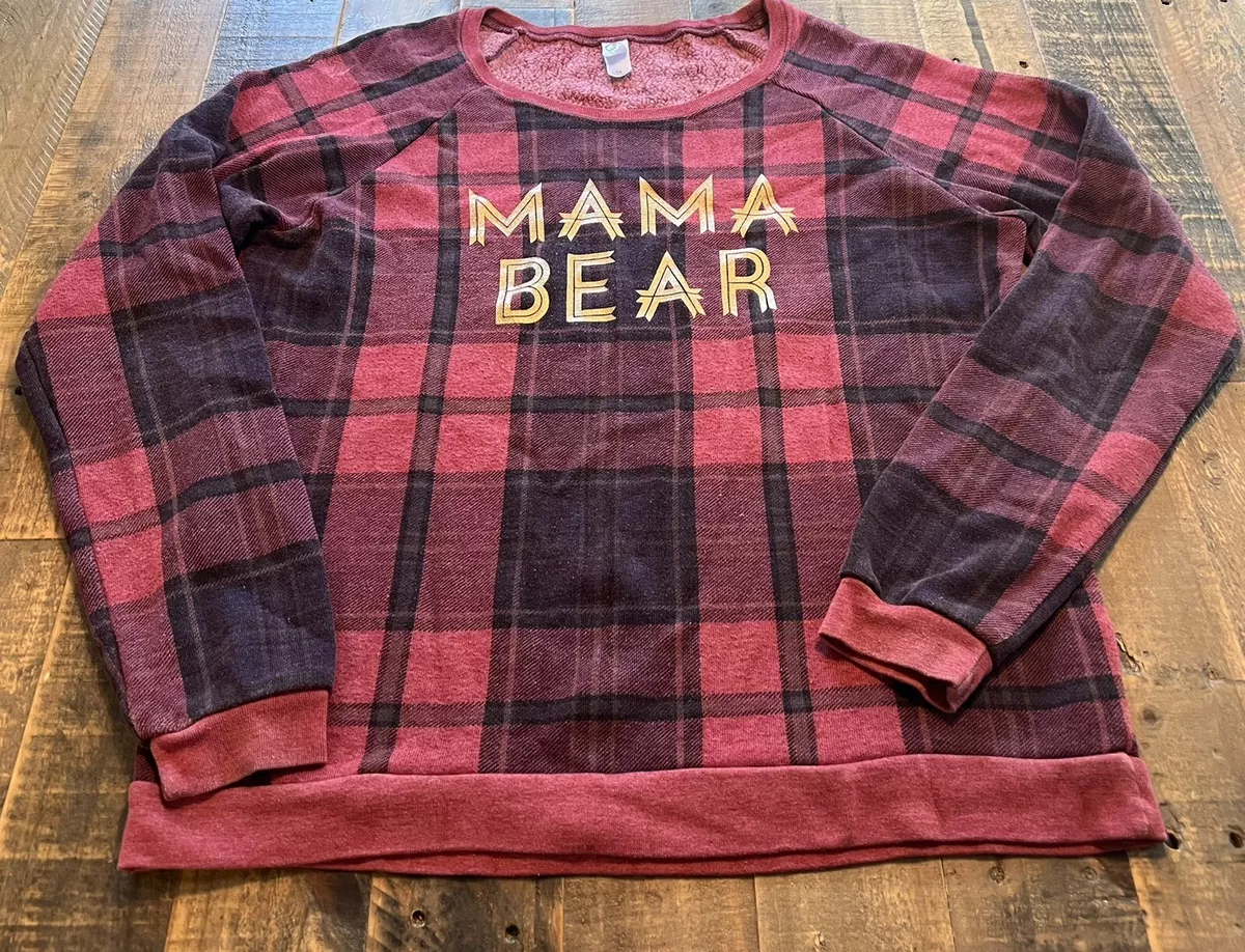 Mama bear sweatshirt plaid clearance