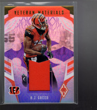 B2039- 2018 Panini Phoenix Veteran Materials Purple #9 A.J. Green Jersey /75