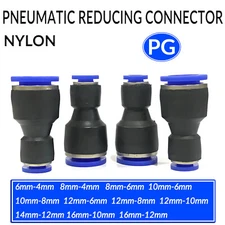 Nylon Pneumatic REDUCER REDUCING CONNECTOR hose tube inline push fit air line PG