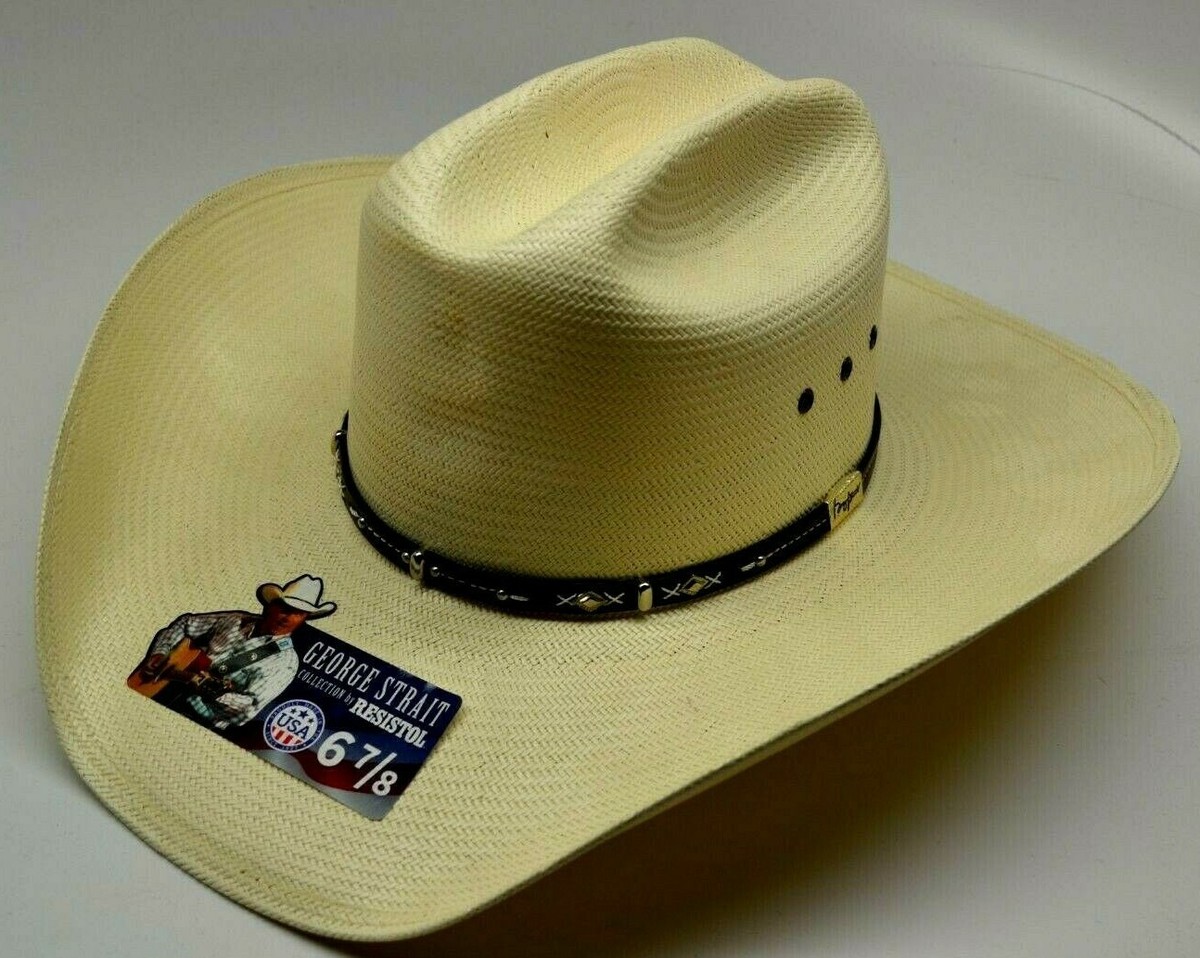 RESISTOL GEORGE STRAIT HAZER 10X SHANTUNG STRAW COWBOY WESTERN HAT MEN'S  7/8