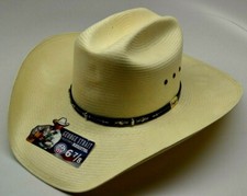 RESISTOL GEORGE STRAIT HAZER 10X SHANTUNG STRAW COWBOY WESTERN HAT MEN'S 6 7/8