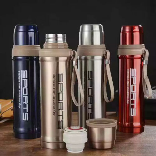 Sports Thermos Flask Stainless Steel Vacuum Flask Water Bottle 650ml Travel Mug - Afbeelding 1 van 11
