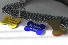 Personalized Engraved Bone Shape Pet Dog Cat Tag Id  With Ring laser engraving