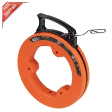 50-Foot Steel Fish Tape by Klein - Optimized Housing for Effortless Wire Pulling