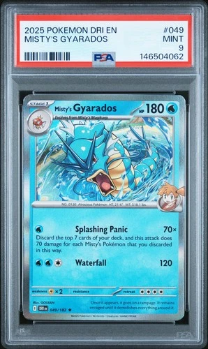 2025 POKEMON DRI EN-DESTINED RIVALS #049 MISTY'S GYARADOS PSA 9