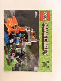 LEGO Minecraft: The Cave (21113) Rebagged - Manual + Minifigures - (No Bucket)