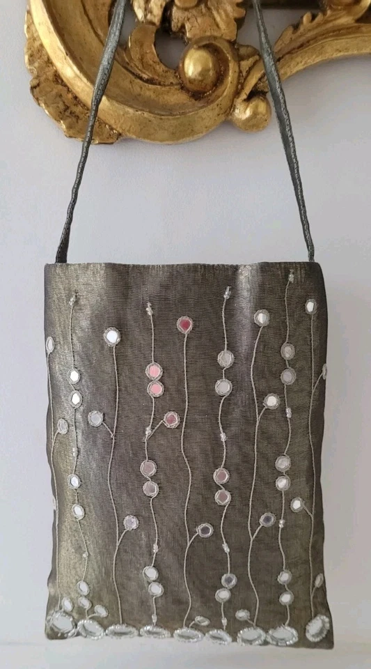 PRINCIPLES KHAKI BEIGE EMBELLISHED BEADS EVENING POUCH BAG 7.5 X 6.0 INCHES NWT - Image 4 of 4