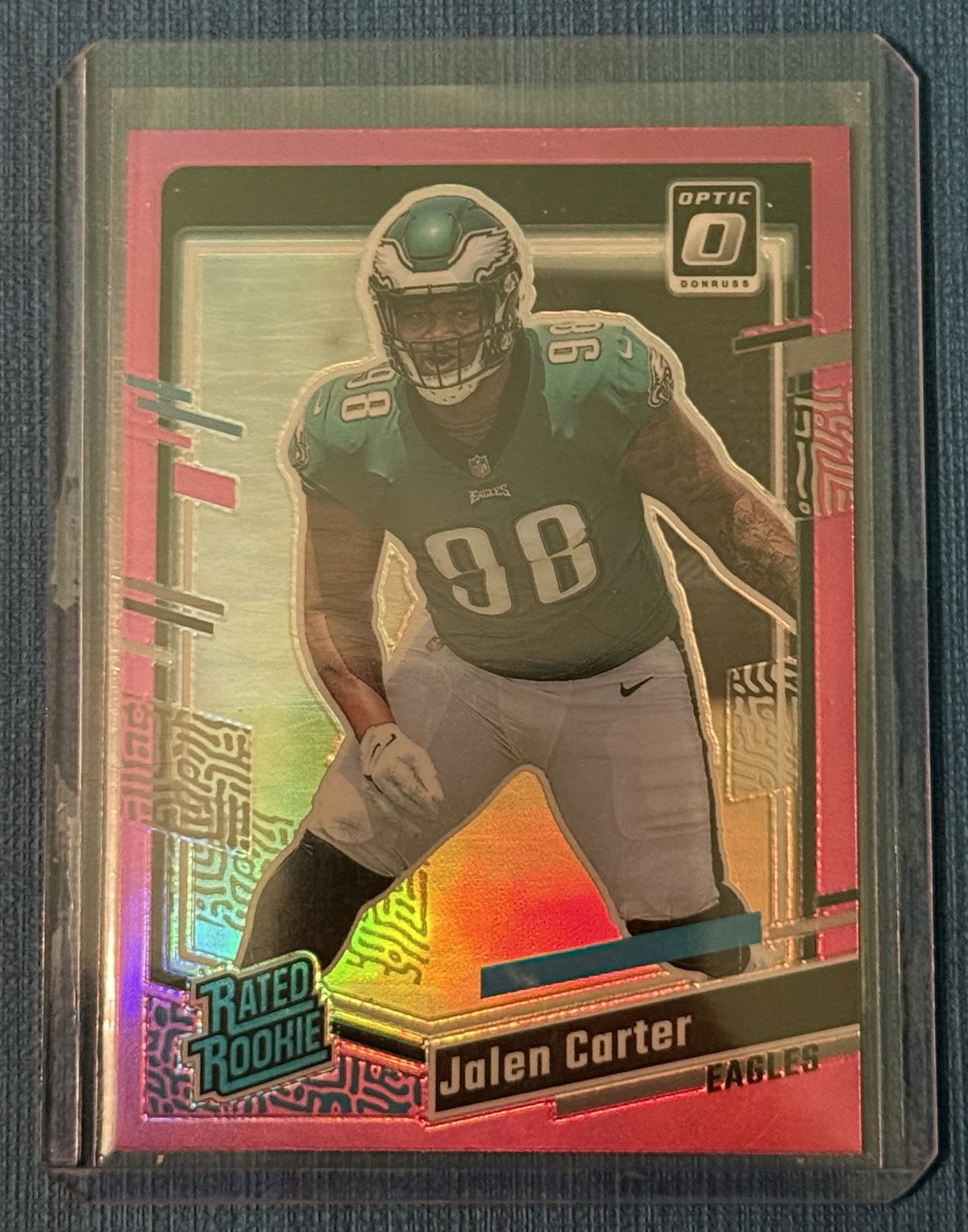 2023  Donruss - Rated Rookie Jalen Carter #381 Optic Preview Pink Prizm (RC)