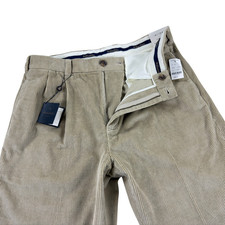 Brooks Brothers Elliot Corduroy Cuffed Pants Mens 34 x 30 Regular Fit Beige NWT
