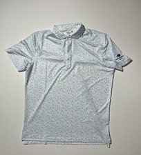Johnnie-O Performance Polo White Blue Size Large
