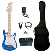 Chitarra Elettrica Bambini Junior BLU Kit Set Amplificatore Custodia Accessori