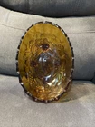 Vintage Indiana Glass Large Amber Footed Oval Harvest Fruit Bowl