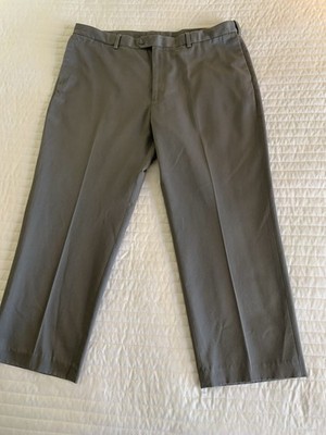 Perry Ellis portfolio pants, 40/30, Gray, Button Zip & Hook, Flat Front, Cotton