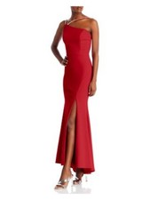 AQUA FORMAL Womens Red Straps Sleeveless Full-Length Formal Gown Dress 2