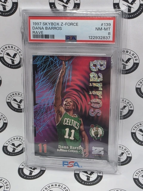 1997 Skybox Z Force Dana Barros Rave 171/399 Celtics #139 -- PSA 8