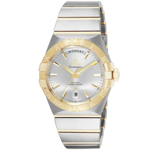 Omega Constellation Day-Date 38mm Silver Diamond 123.25.38.22.02.002 Box Papers