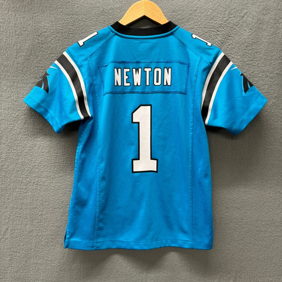 Camiseta deportiva juvenil Carolina Panthers mediana #1 cámara Newton azul Nike NFL Foto 4 de 4