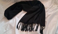 Arctic Penguin Women's Fringe Pashmina Wrap Blanket/ Scarf.  Black.   Oversized.