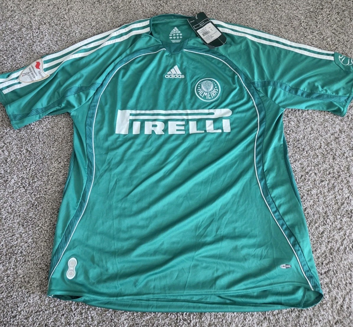 サントス　アンドレイ出品 Palmeiras Palmeiras 2008 Adidas #16 Caio Home Jersey NWT Brazil Pirelli