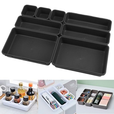 8-teiliges Schubladen Organizer Box Set Make-up Büro Küche Bad Aufbewahrung Tabletts UK