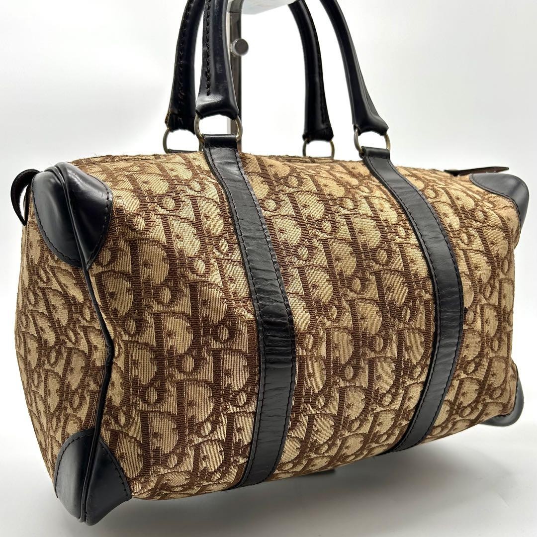 Dior Trotter Boston Bag in Leather and Canvas Pre-Owned