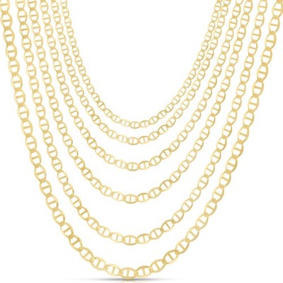 Floreo 10k Gelbgold (2mm - 5mm) massive Mariner Kette Halskette