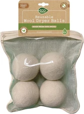 EcoLogical Reusable Wool Dryer Balls, 4 Count White 