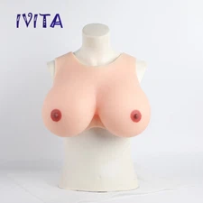 C-KK Cup Vest Straps Style Silicone Breast Forms Realistic Boobs Chest Enhancers