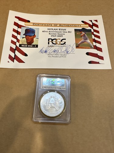 SIGNED NOLAN RYAN 40th ANNIVERSARY PCGS SILVER DOLLAR WITH COA - Picture 9 of 9