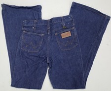 vintage 70s WRANGLER Student BIG BELL Denim JEANS tag 28x32 FIT 25x30   USA made