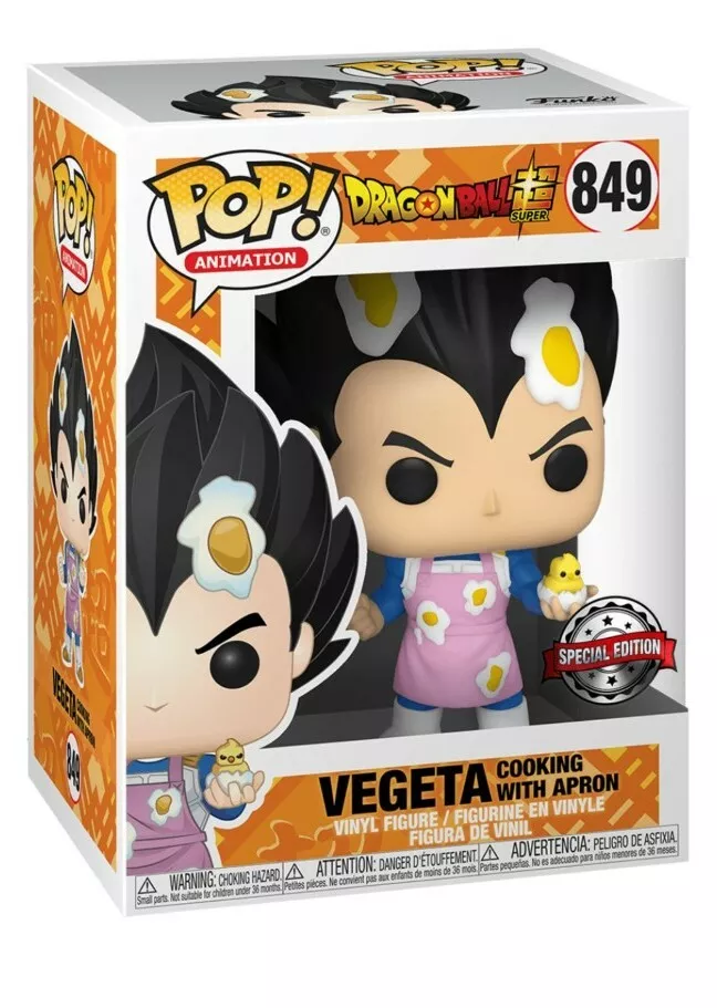 Funko Pop! Dragon Ball Z #849 Vegeta Cooking Eggs Apron Hot Topic +protector