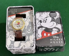 MZB Disney Mickey Mouse MCK613 390 PC21 Stainless Steel Leather Strap Watch! 98 