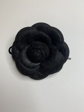 Camellia Flower Brooch Pin New Handmade Black