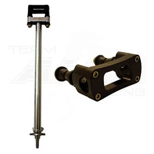 TRX 450R   Steering Stem  +1"  Chromoly Chromed 1 1/8 Bar Clamp  Black  703