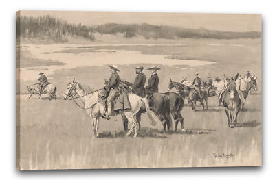 Kunstdruck Frederic Remington - Auf den Head-Waters - Burgess findet einen Ford