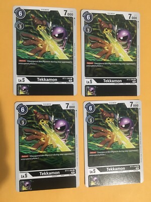 4x Tekkamon BT11-066 C (Playset) Digimon CCG | Dimensional Phase Near Mint