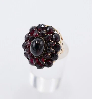 Antik Damen Granat Gelbgold Ring 585 14K Gr. 53 5,96 Ct Meisterpunze Krone  - Bild 1 von 4