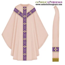 New ROSE Gothic Chasuble & Stole Set, Gothic Vestment, Casula, Casel