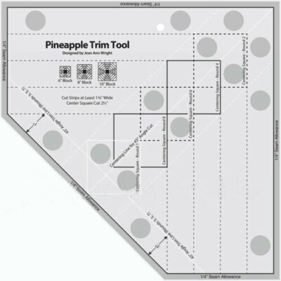 NON-SLIP The Pineapple Ruler NEW Quilting Ruler Pineapple Trim Tool MST-03