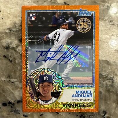 2018 Bowman Chrome Orange Refractor Miguel Andujar RC GEM MINT Pristine Auto /25