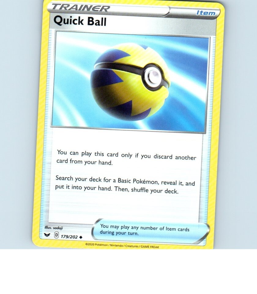 2020 Trainer Quick Ball 179/202 Pokemon Card