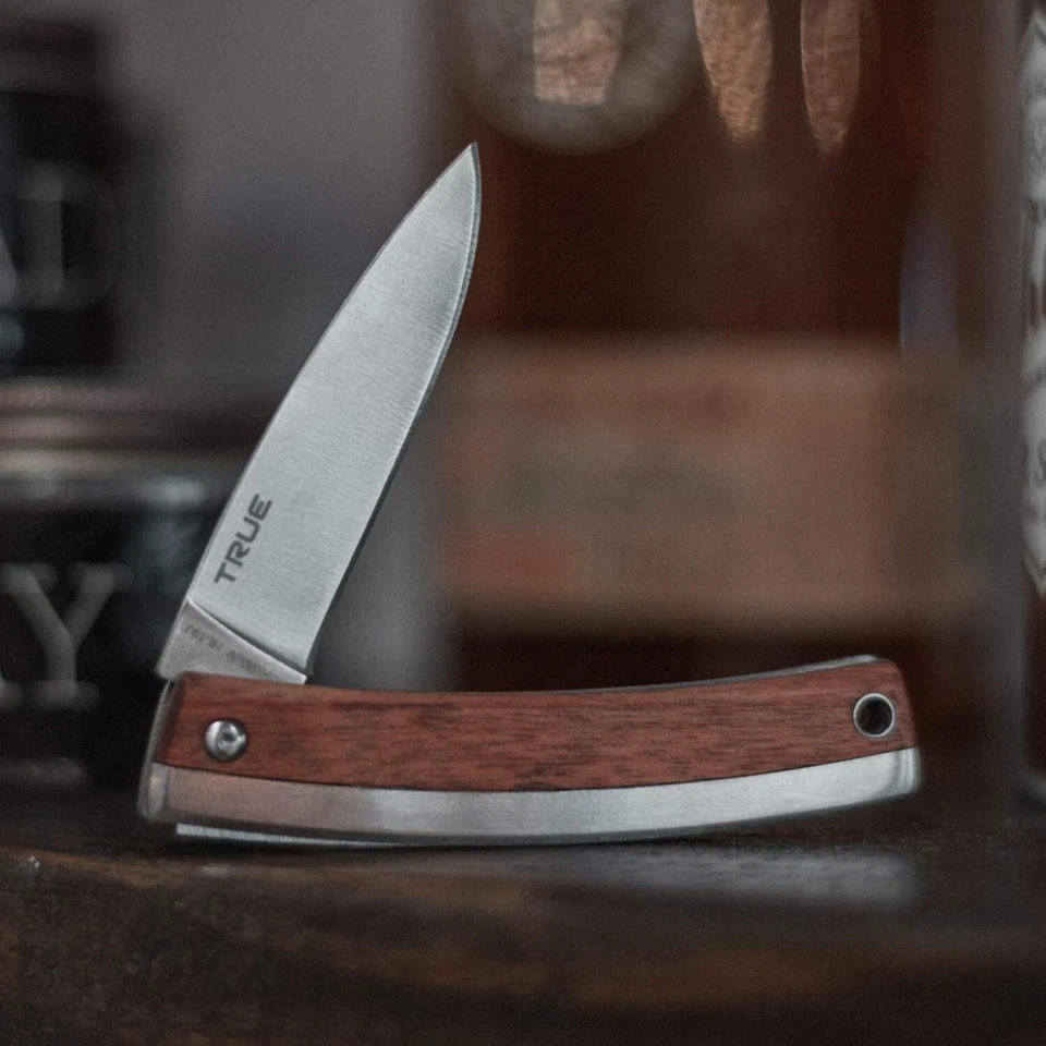 NEW TRUE UTILITY TU6905 Classic Series Gentleman's Pocket Knife Wood Handle  - Image 2 of 4