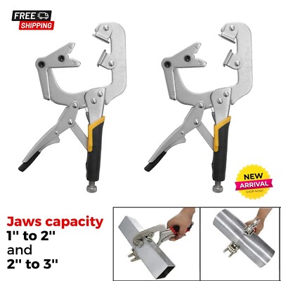 Welding Pipe Locking Plier Clamps w/Swivel Pads for Welding Exhaust System Tube